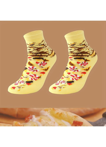 Жовті подарункові шкарпетки "скибка піци", 1 пара, у пакованні, унісекс (363042251)