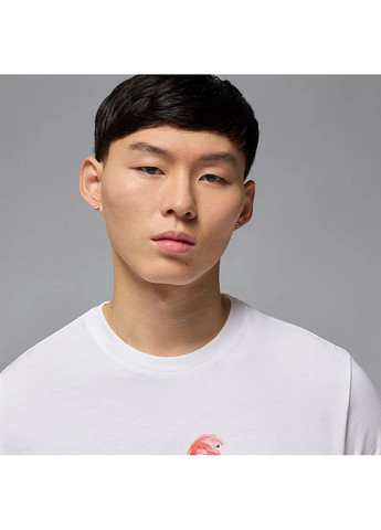 Белая мужская футболка ess flamingo ss crew white Air Jordan