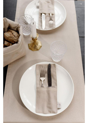 Ранер на стіл RINO бежевий 40х140 см доріжка для вітальні їдальні декор машинного плетіння ProDobro (369365391)