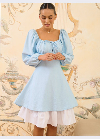 Голубое кэжуал платье-клёш голубого цвета с подъюбником Dressa однотонное