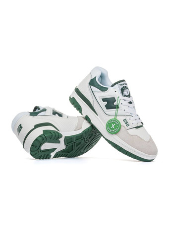 Белые демисезонные кроссовки мужские white green, вьетнам New Balance 550