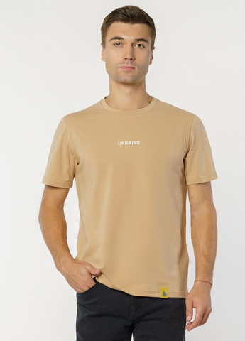 Бежевая футболка унисекс бежевая Arber T-SHIRT FF19