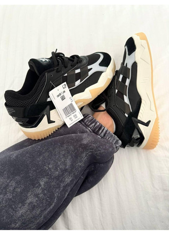 Чорні Осінні кросівки чоловічі adidas niteball 2.0 black / gum адідас найтбол No Brand