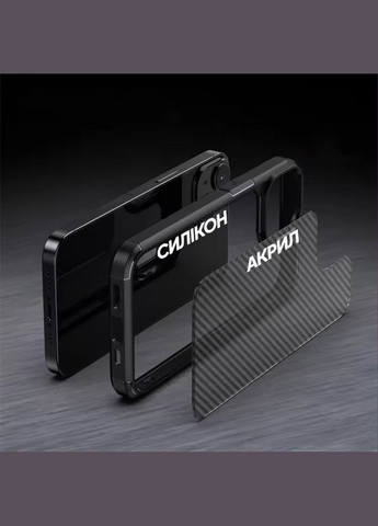 Протиударний чохол Carbon Black на iPhone 13 LOMO (302309547)