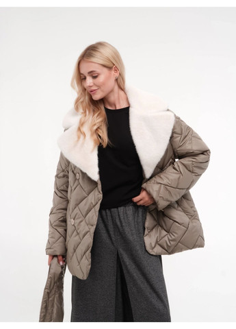 Оливкова зимня двобортна куртка куртка-пальто Alberto Bini