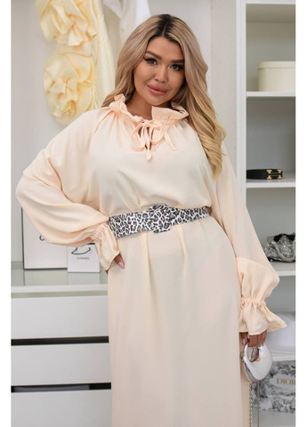 Молочное праздничный, вечернее, кэжуал женское платье больших размеров Style Point однотонное