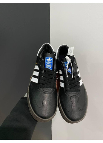 Чорні Осінні кросівки чоловічі adidas samba black gum адідас самба No Brand