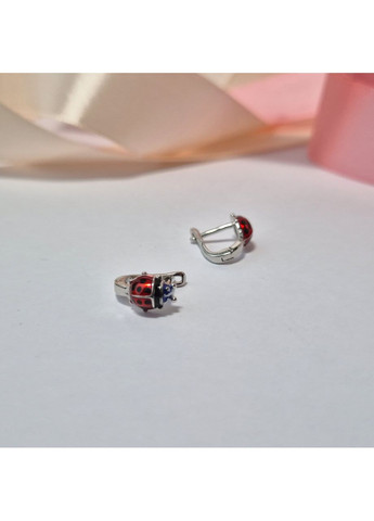 Срібні сережки Сонечко з Емаллю срібло 925 проби Родоване с2ец/2038 2.00г No Brand (313452951)