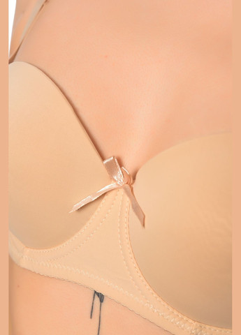 Бежевый бюстгальтер женский бежевого цвета чашка d Let's Shop хлопок