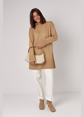Женская вязаная туника oversize с разрезами по бокам Lurex (303056750)