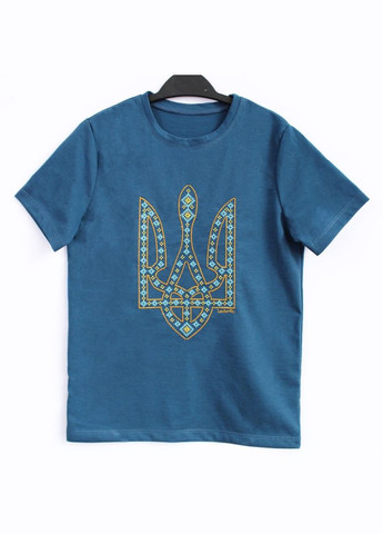 Синя літня дитяча футболка з тризубом унісекс Ladan