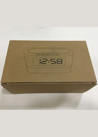 Годинник настільний із підставкою для ручок показ часу/температури та дати 038 АРТ-7334 Сірий HLV (306716505)