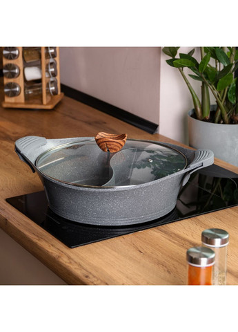 Алюмінієва каструля Ø 30 см Мармур з антипригарним покриттям сірий MGC HP-4-413G Jooki (358706225)