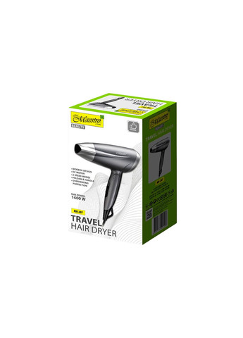 Фен дорожній 1400 Вт DC з компактним дизайном для укладання волосся Maestro (332630844)