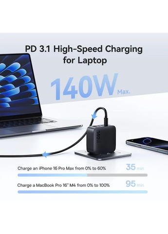 Зарядний пристрій EnerFill FH11 GaN E0121J Black Baseus (365807224)