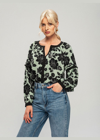 Зелена романтична блуза в квітковий орнамент - ua44 / eu38 Iren Klairie