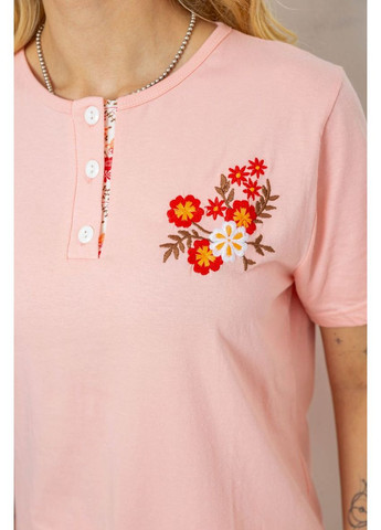 Персикова всесезон піжама жіноча з принтом, колір персиковий, 243r10363 Polkan