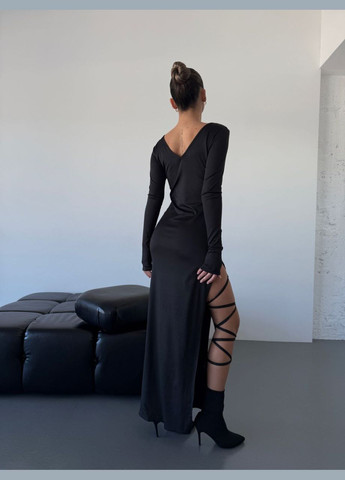 Черное праздничный, коктейльное, карнавальный, откровенный, кэжуал, вечернее женское платье силуэтная No Brand