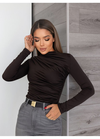 Базовий жіночий лонгслів з драпіруванням Fashion (361231046)