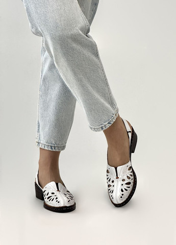 Белые босоножки женские кожаные Sherlock Soon