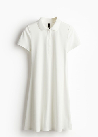 Молочное кэжуал платье H&M однотонное