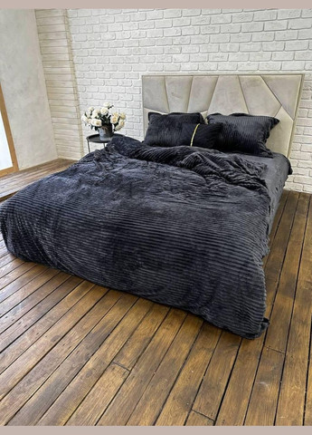 Постільна білизна з велюру плюшева 2 підковдри Сімейний Чорний (П4К-mur-sharp-size-002-03) No Brand (308754760)