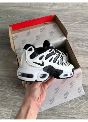 Кроссовки женские и мужские Nike Air Max Tn Plus Drift White Black | Найк Аір Макс ТН плюс белые демисезоны (364667128)