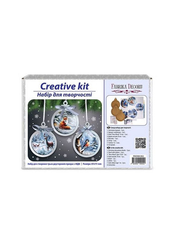 Творческий набор для создания 3-х елочных украшений "Winter Forest" FDCKW-052 No Brand (370080079)