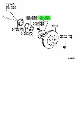 Ступица колеса 9426049K OEM 43502-33020 Toyota Lexus GSP (366889971)