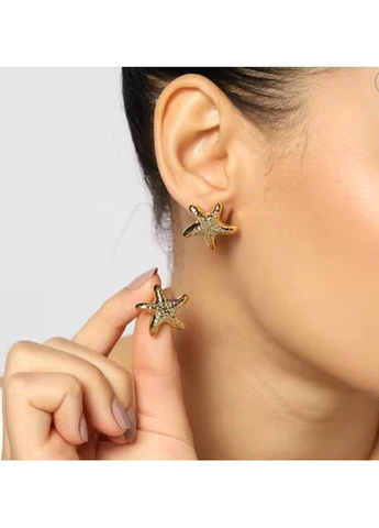 Сережки біжутерія на кожен день Морські зірочки No Brand (382747100)