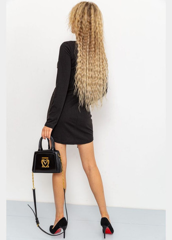 Чорна сукня однотонна, колір чорний, 176r1048 Ager