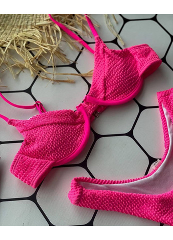 Рожевий купальник бюстьє із преміум жатки Trendy