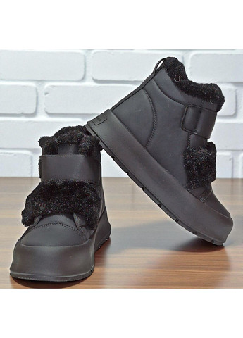Зимові черевики на липучках дутики на овчині утеплені хайтопи на зиму для підлітка дівчини Tom.M (364117357)