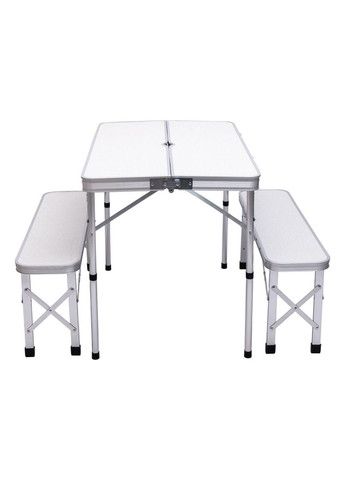 Комплект туристичний стіл + 2 лавки складні меблі Білий JY-9060W (A-034831) LUGI (354825546)