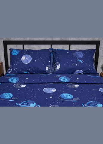 Комплект постельного белья Бязь Gold Люкс «» двуспальный 175х210 наволочки 4х70х70 (MS-820004804) Moon&Star Planets (293148057)