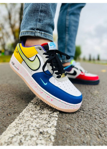 Комбіновані Осінні кросівки чоловічі nike air force 1 «what the la» найк аір форс 1 преміум No Brand