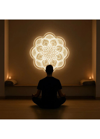 Неонова вивіска Мандала Блакитна 59 см NeonChic (368770505)