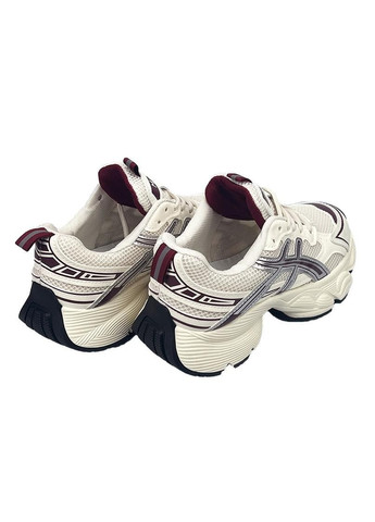 Кросівки жіночі на платформі біло-бордові 20802-6 No Brand (285764604)