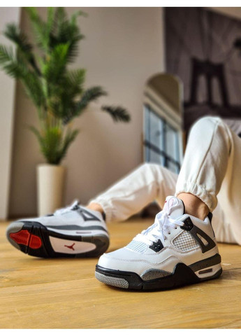 КРОССОВКИ ЖЕНСКИЕ NIKE AIR JORDAN RETRO 4 WHITE CEMENT НАЙК АИР ДЖОРДАН No Brand бежевые демисезоны (367175212)