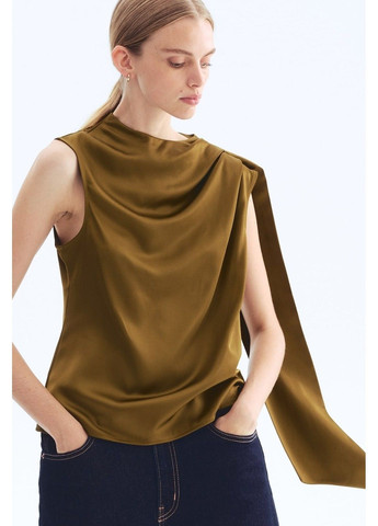 Жіноча атласна блуза Н&М (58540) XS Зелена H&M (361930767)