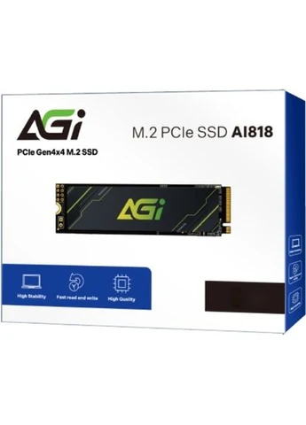 SSD 2Tb AI818 M.2 2280 PCIe Gen 4x4 NVMe 1.4 QLC, Retail AGI (377887024)
