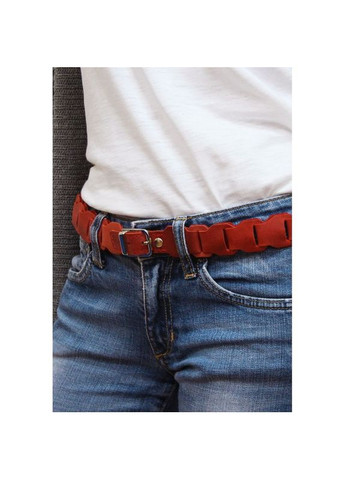 Жіночий бохо-ремінь шкіряний кораловий BlankNote (302972092)