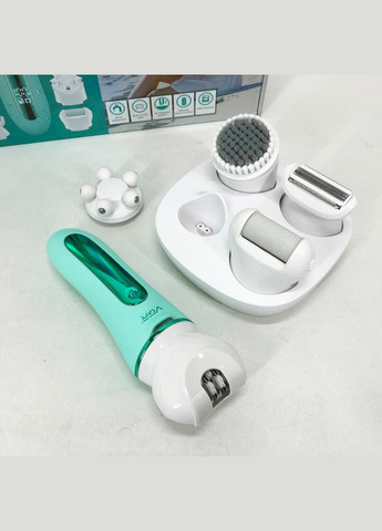 Епілятор 5 в 1 V-751, 5 насадок. Колір: зелений VGR (364666117)