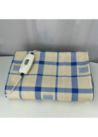 Электропростынь односпальная с цветным рисунком Байка Турция 75x155 см 55211 Клетка Сине-желтая Lux (317729135)