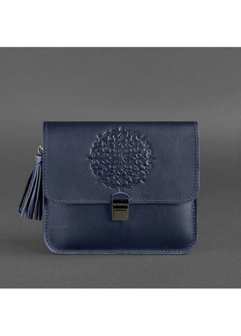 Сумка крос-боді через плече з натуральної шкіри жіноча маленька Темно-синій 40116 BlankNote (361970361)
