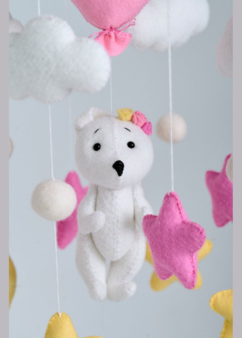 Дитячий мобіль на ліжечко для немовлят WooolyWool «Зайка на повітряній кульці» No Brand (342757913)