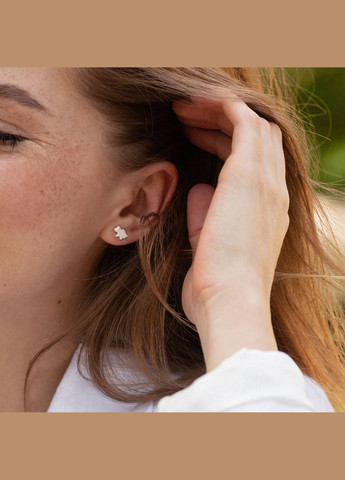 Срібні сережки - пусети Карта України 123226 Oniks (264025427)