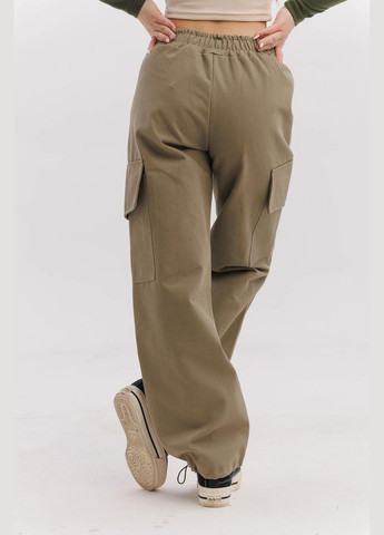 Підліткові штани карго для дівчинки хакі 127064 No Brand (279303178)