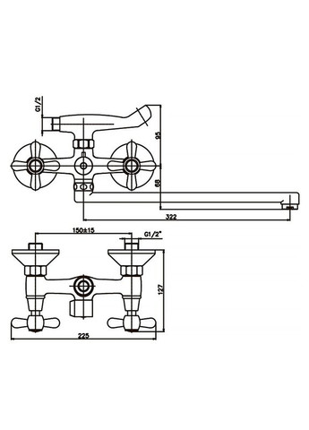 Смеситель для ванны Dominox 140 (HB0064) Haiba (322006302)