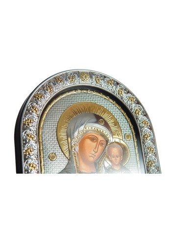 Серебряная Икона Казанская Божья Матерь 21х26см в арочном киоте под стеклом Silver Axion (265446180)